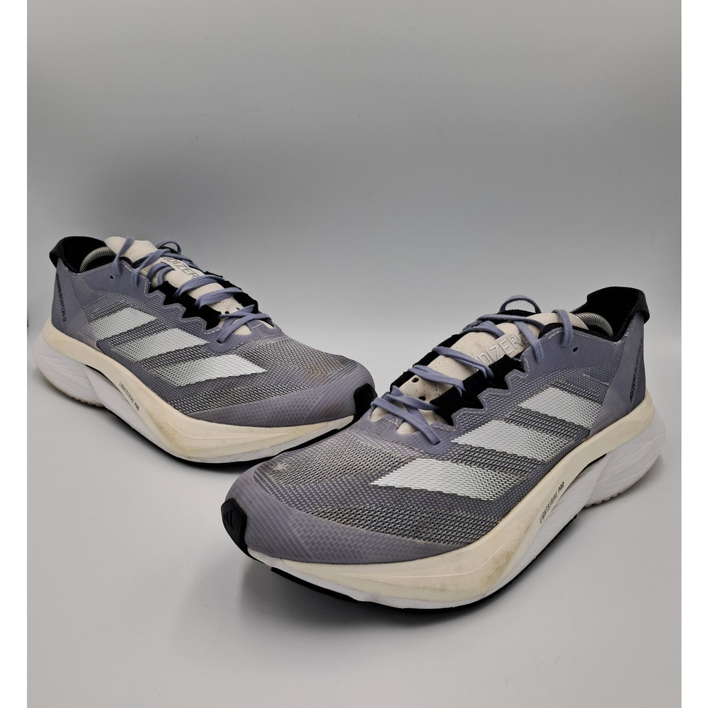 Size 11 - adidas Adizero Boston 12 Silver Violet Cloud White Silver Dawn Women